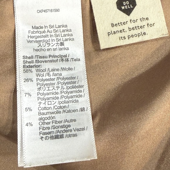 Madewell Larsen Blazer in Windowpane Camel Tan 1X Plus Womens Sz Wool Stripes - Picture 5 of 6